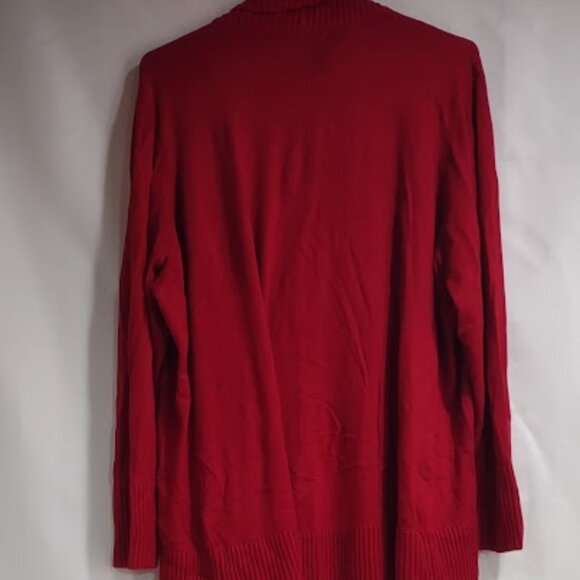 DRESS BARN CLASSIC CARDIGAN KNIT RIBBED WIDE LAPEL AND SLEEVES CRANBERRY RED 3X - Picture 6 of 12
